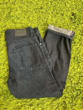UNITED Stock Dry Goods Classic Fit Selvedge Denim Jeans Black Size 32